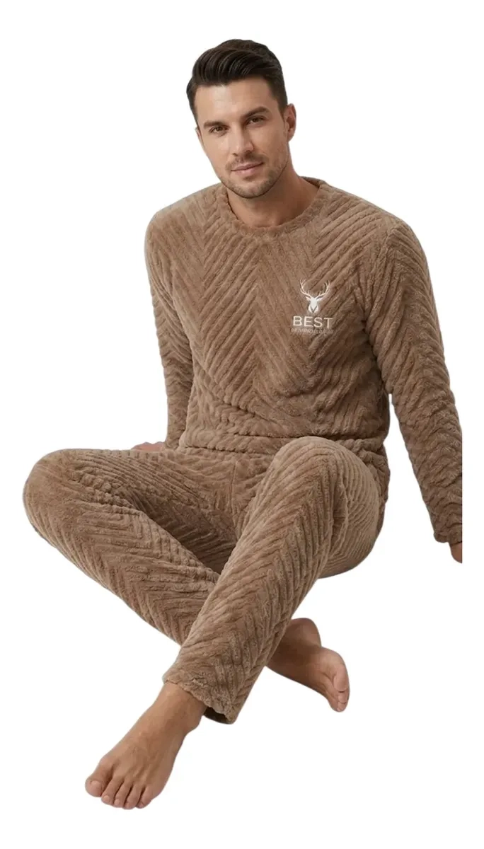 PIJAMA HOMBRE POLAR EXCELENTE CALIDAD, REGALO PARA PAPA 032 - 3