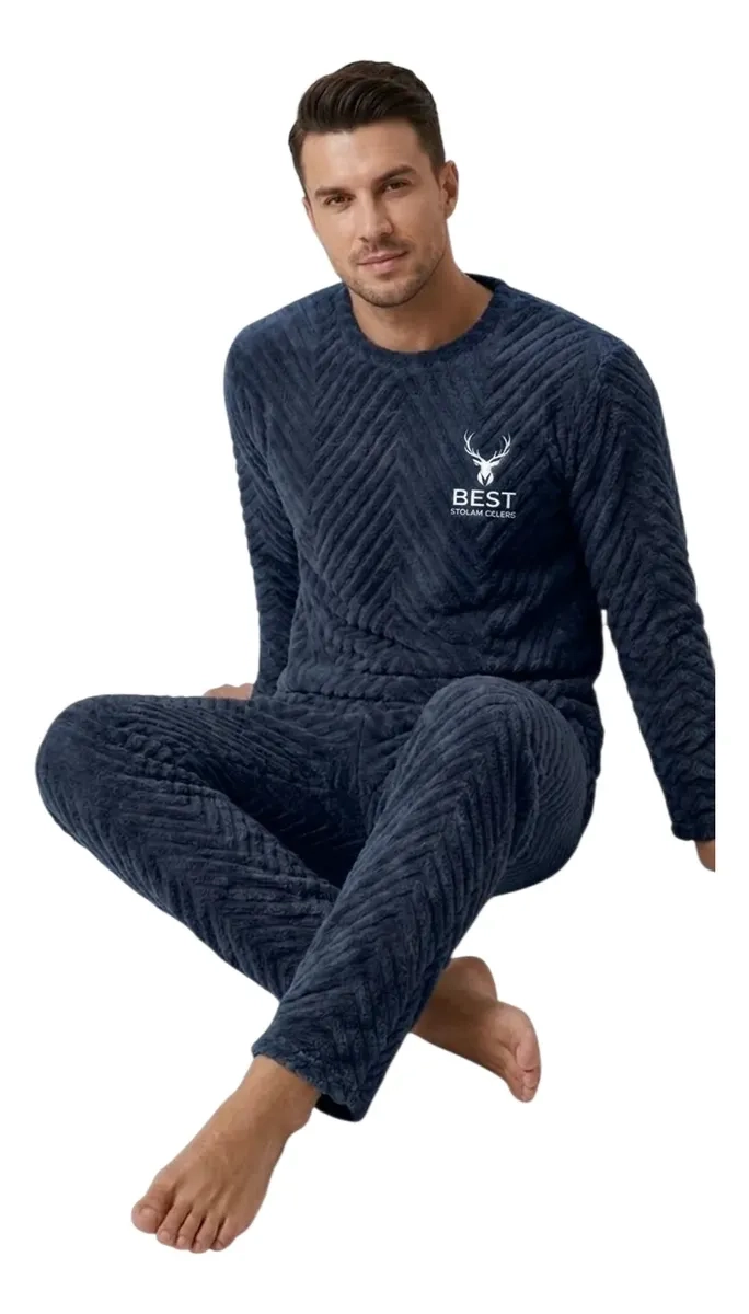 PIJAMA HOMBRE POLAR EXCELENTE CALIDAD, REGALO PARA PAPA 032 - 3