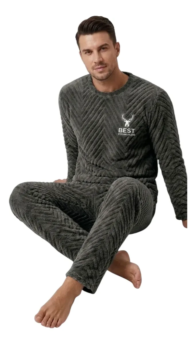 PIJAMA HOMBRE POLAR EXCELENTE CALIDAD, REGALO PARA PAPA 032 - 3