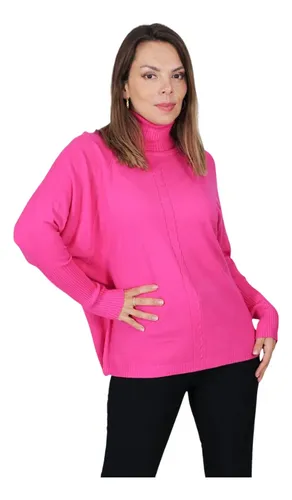 POLERA MANGA LARGA TEJIDA. SWEATER CUELLO ALTO HILO. COLORES 002 - 2