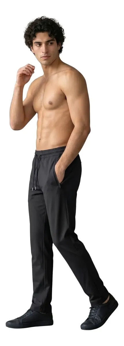PANTALON JOGGER BUZO HOMBRE ALGODON FORRO POLAR, RECTO 006 - 3
