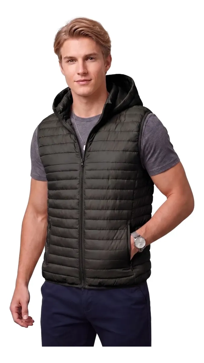 PARKA SIN MANGAS HOMBRE. CHAQUETA PREMIUM EXCELENTE CALIDAD H72 - 1
