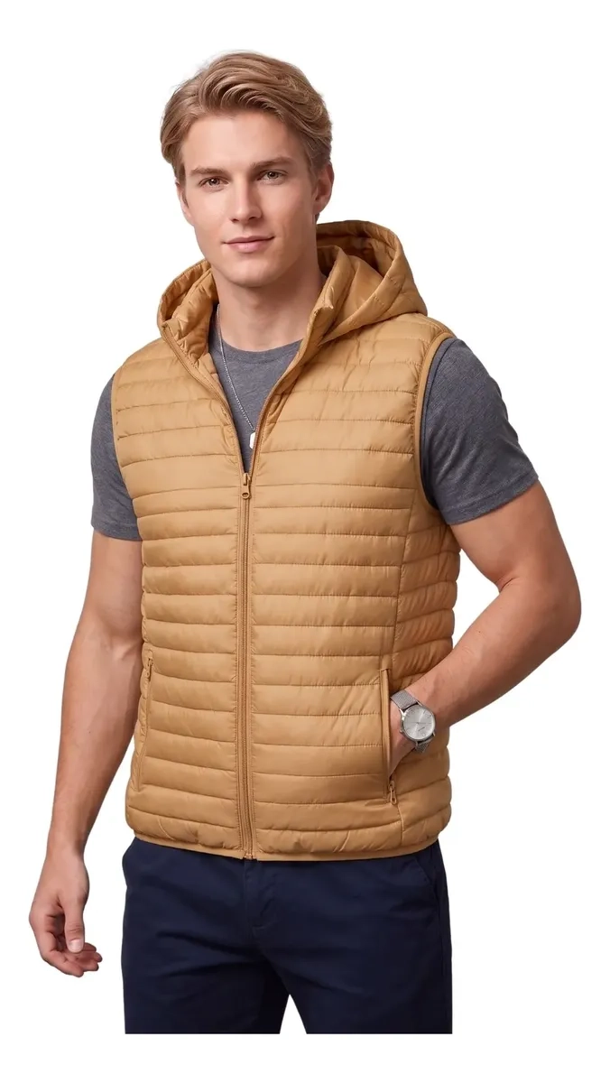 PARKA SIN MANGAS HOMBRE. CHAQUETA PREMIUM EXCELENTE CALIDAD H72 - 1