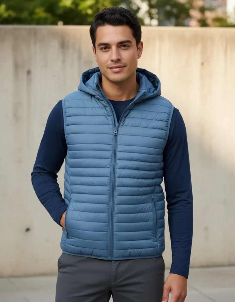 PARKA SIN MANGAS HOMBRE. CHAQUETA PREMIUM EXCELENTE CALIDAD H72 - 1