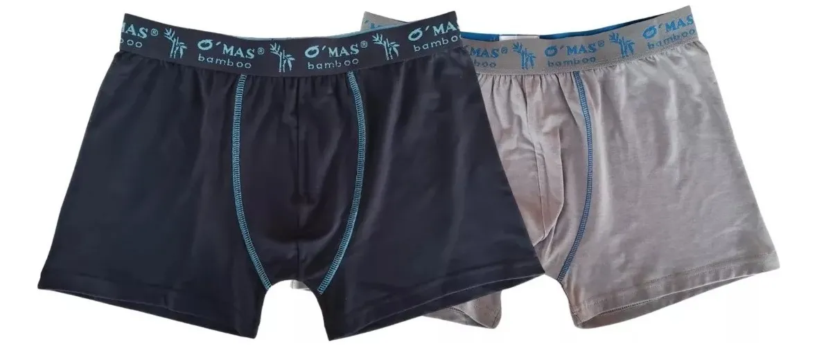 PACK 2 BOXER HOMBRE BAMBOO CALZONCILLO LISO ROPA INTERIOR 340 - 1
