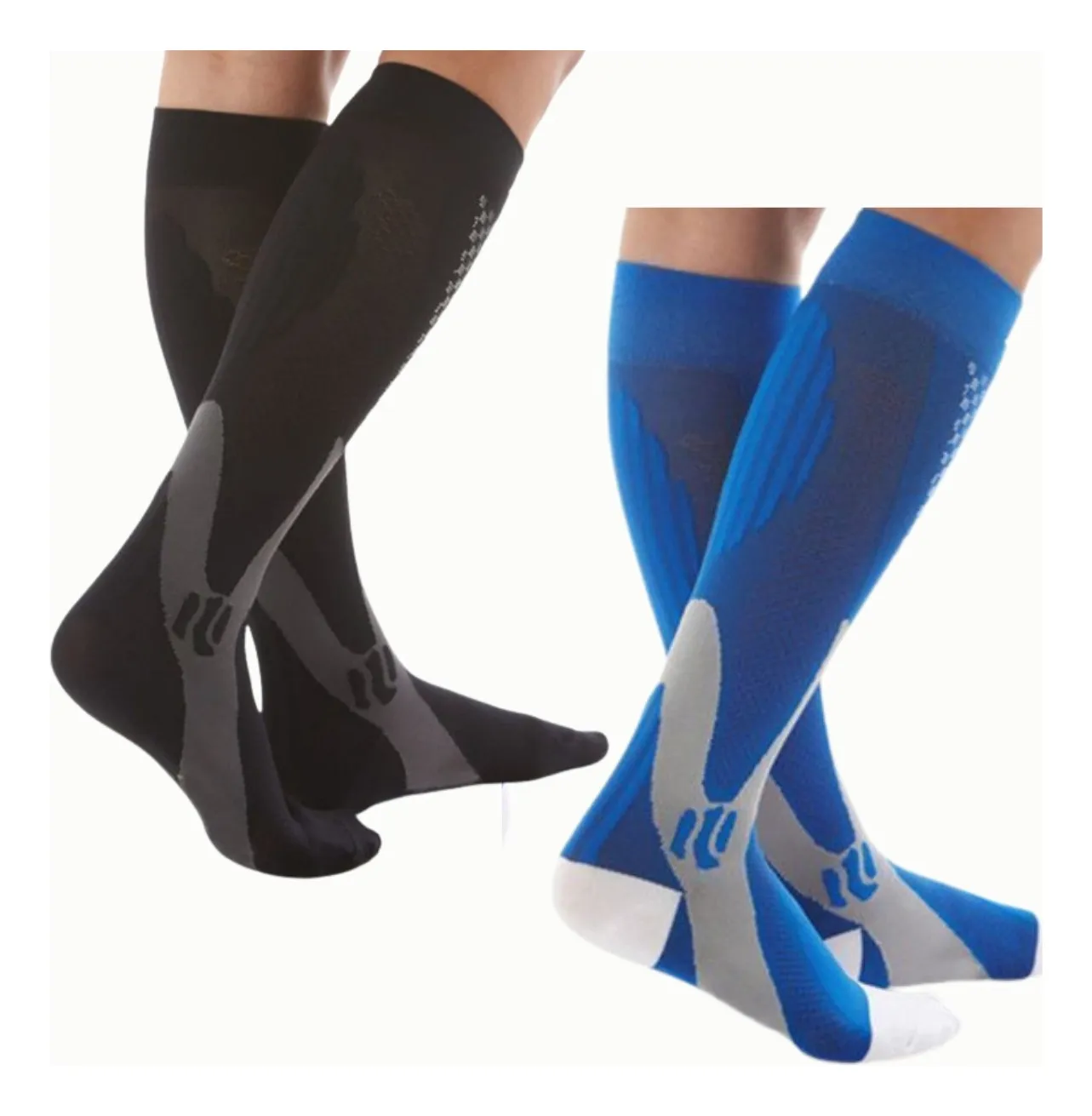 PACK 2 PARES MEDIAS COMPRESION LARGA. CALCETA VARICES. COLOR 730 - 3