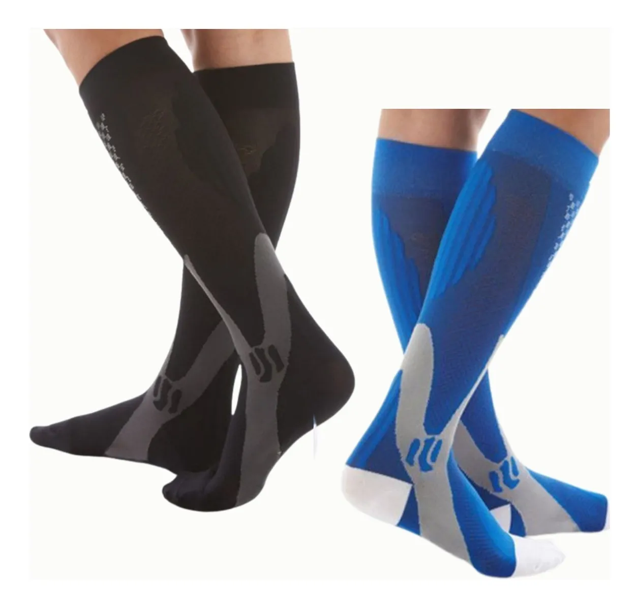 PACK 2 PARES MEDIAS COMPRESION LARGA. CALCETA VARICES. COLOR 730 - 4