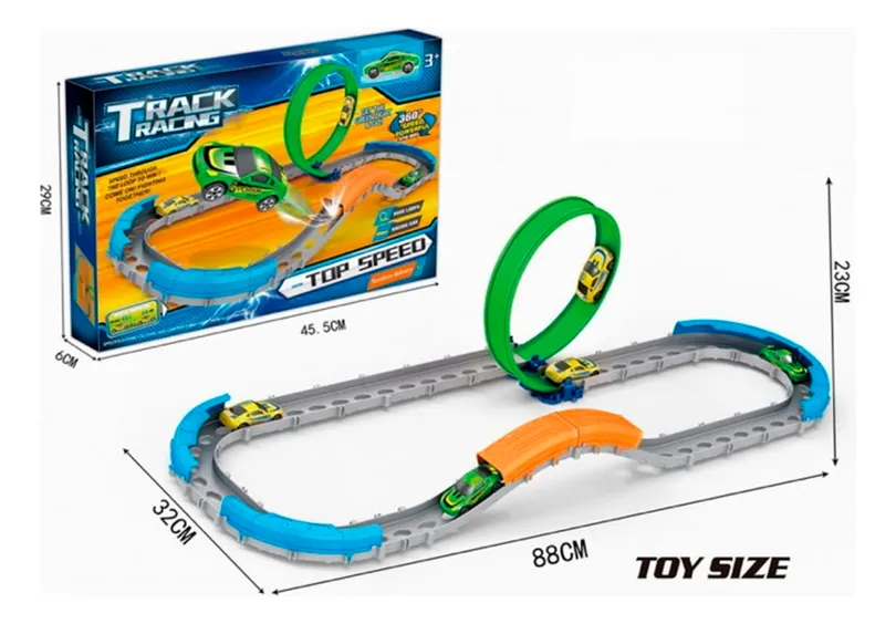 PISTA DE AUTOS DE CARRERA LOOP 360, JUGUETE DÍA DEL NIÑO - 5
