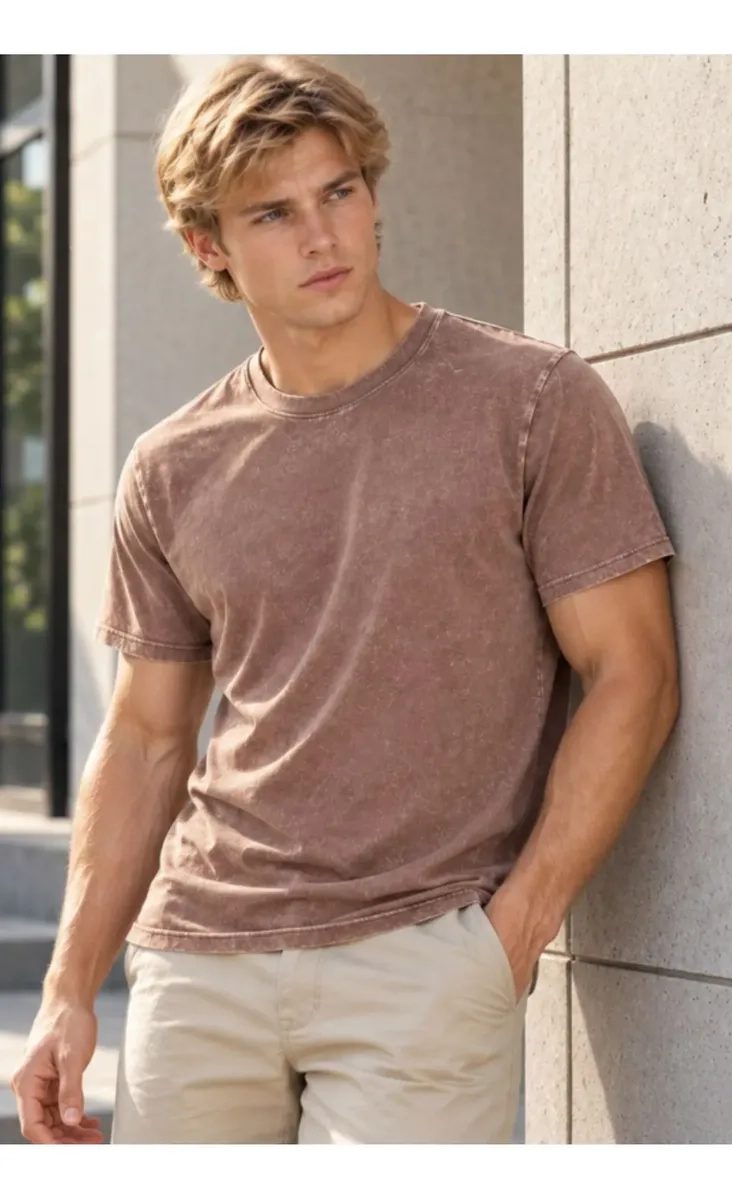 POLERA ESTILO WASHED, DESLAVADA VINTAGE, 100% ALGODON UNISEX 7002 - 2