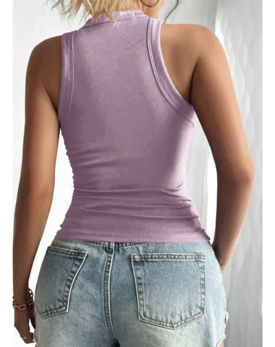TOP ACANALADO. CAMISETA SIN MANGAS MUJER, POLERA INVIERNO. 002 - 3