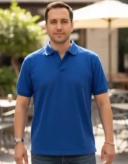 POLERA PIQUE HOMBRE PREMIUM TEXTURA SUAVE. 3 BOTONES UV .M16 *001 - 1