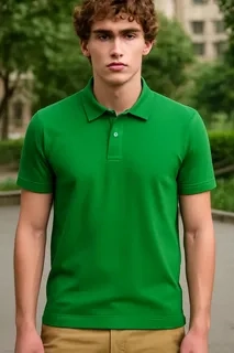 POLERA PIQUE HOMBRE PREMIUM TEXTURA SUAVE. 3 BOTONES UV .M16 *001 - 1