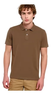 POLERA PIQUE HOMBRE PREMIUM TEXTURA SUAVE. 3 BOTONES UV .M16 *001 - 1