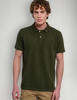 POLERA PIQUE HOMBRE PREMIUM TEXTURA SUAVE. 3 BOTONES UV .M16 *001 - 1