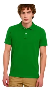 POLERA PIQUE HOMBRE PREMIUM TEXTURA SUAVE. 3 BOTONES UV .M16 *001 - 2