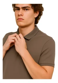 POLERA PIQUE HOMBRE PREMIUM TEXTURA SUAVE. 3 BOTONES UV .M16 *001 - 2