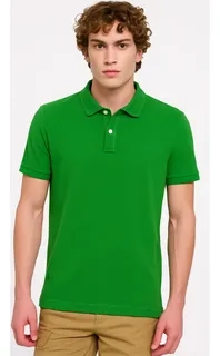 POLERA PIQUE HOMBRE PREMIUM TEXTURA SUAVE. 3 BOTONES UV .M16 *001 - 5