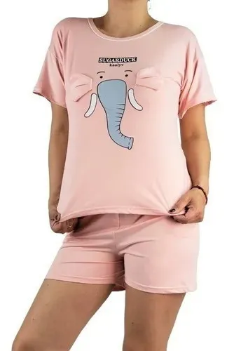 PIJAMA MUJER VERANO ELEFANTE POLERA Y SHORT. 552 - 1