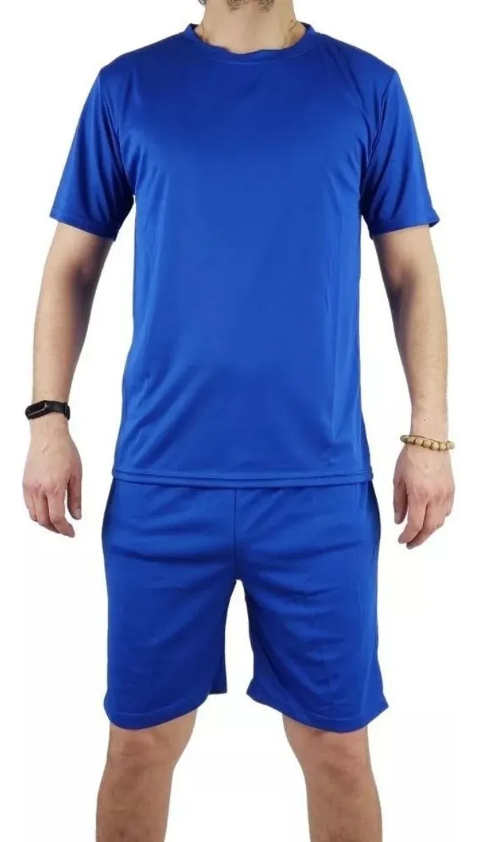 CONJUNTO DEPORTIVO HOMBRE SHORT POLERA EQUIPOS COLORES FUTBOL 001 - 1