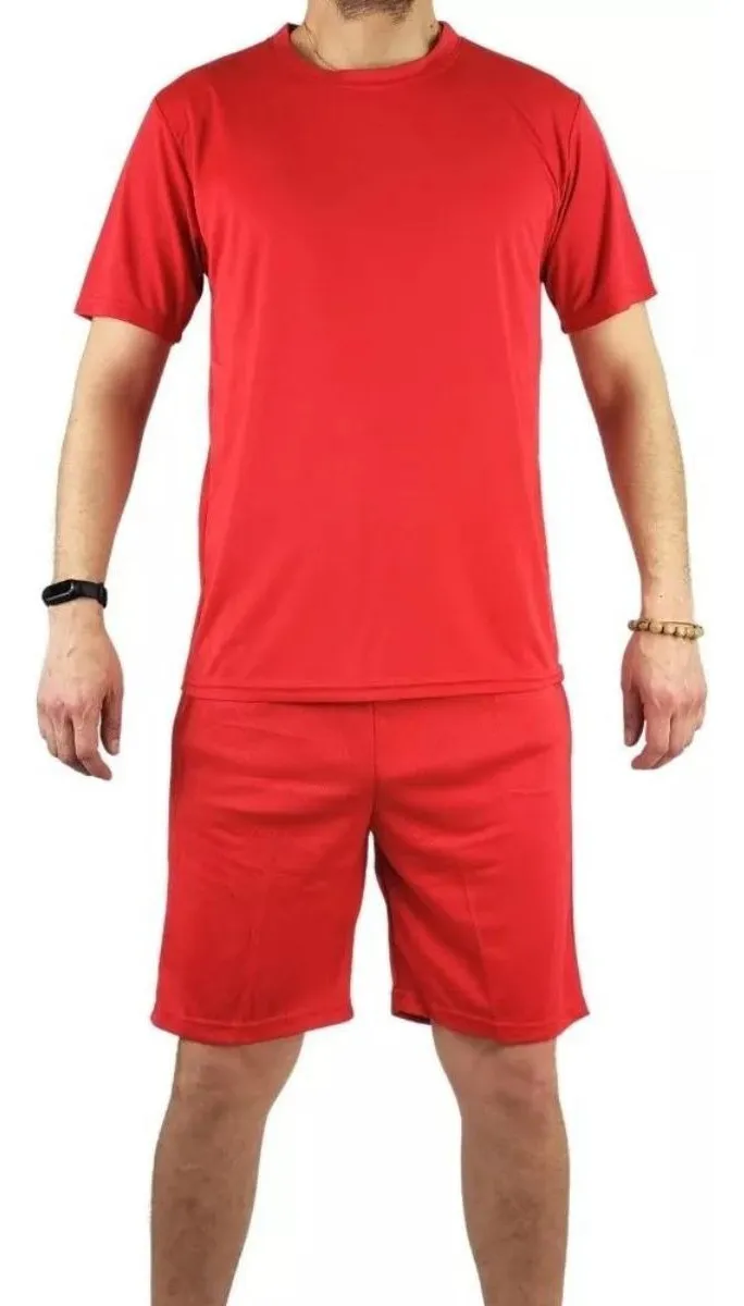 CONJUNTO DEPORTIVO HOMBRE SHORT POLERA EQUIPOS COLORES FUTBOL 001 - 1