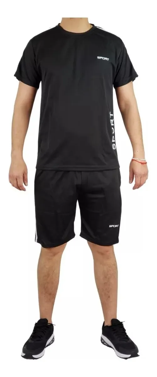 CONJUNTO DEPORTIVO HOMBRE SHORT POLERA EQUIPOS COLORES FUTBOL 001 - 1