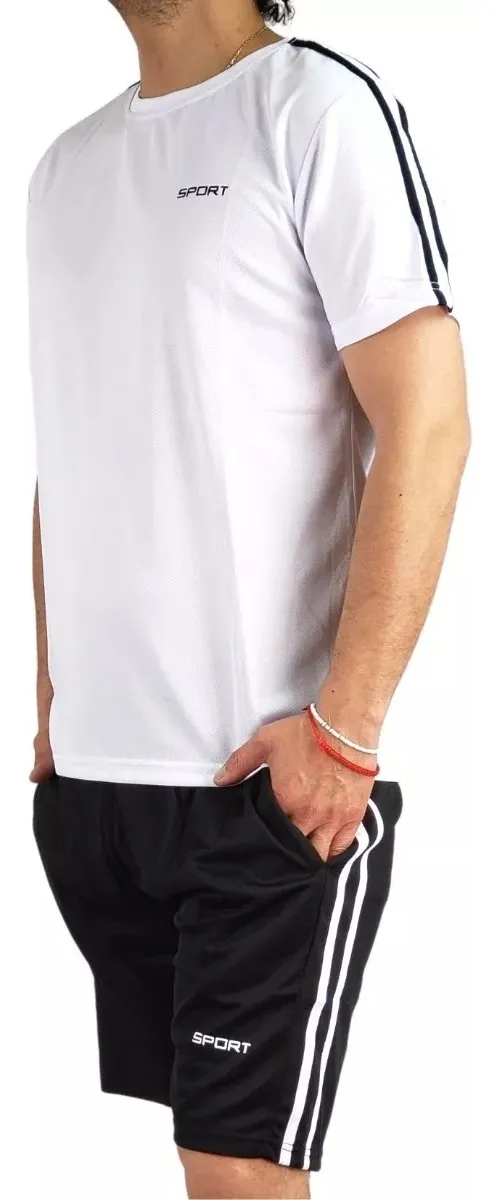 CONJUNTO DEPORTIVO HOMBRE SHORT POLERA EQUIPOS COLORES FUTBOL 001 - 2