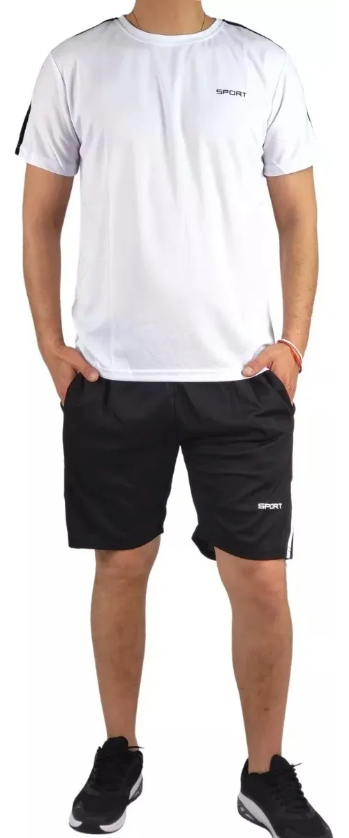 CONJUNTO DEPORTIVO HOMBRE SHORT POLERA EQUIPOS COLORES FUTBOL 001 - 5
