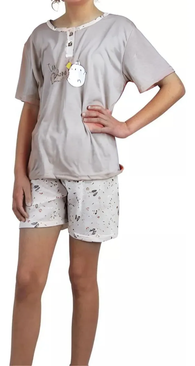 PIJAMA NIÑA VERANO SHORT Y POLERA 390 - 2