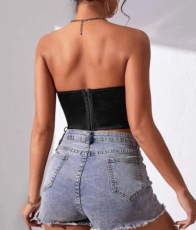 CORSET TOP SATINADO AJUSTABLE, REALZA BUSTO Y CINTURA. SEXY 005 - 5