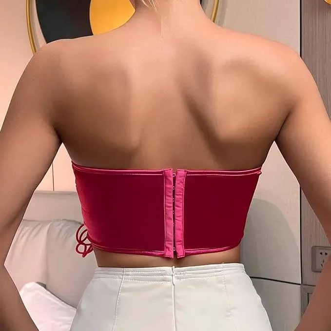 CORSET TOP SATINADO AJUSTABLE, REALZA BUSTO Y CINTURA. SEXY 005 - 5