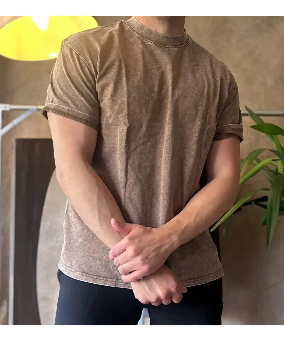 POLERA ESTILO WASHED, DESLAVADA VINTAGE, 100% ALGODON UNISEX 7002 - 1