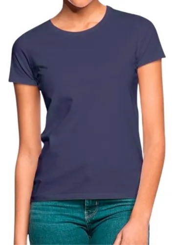 POLERA MUJER MANGA CORTA ALGODON PARA ESTAMPAR TALLAS COLORES - 1