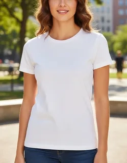 POLERA MUJER MANGA CORTA ALGODON PARA ESTAMPAR TALLAS COLORES - 1