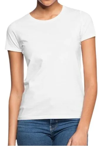POLERA MUJER MANGA CORTA ALGODON PARA ESTAMPAR TALLAS COLORES - 2