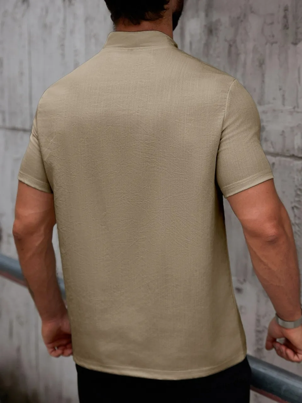 CAMISA HOMBRE CUELLO MAO SIMIL LINO ELEGANTE Y LIGERA 0274 - 6
