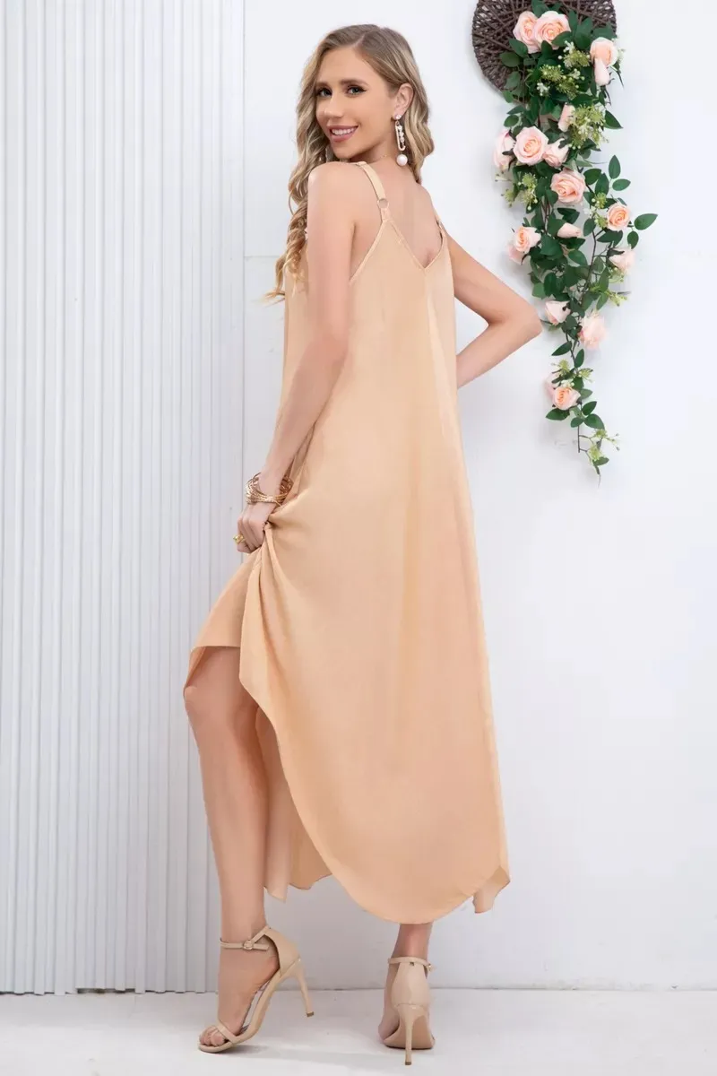 VESTIDO LARGO ASIMETRICO VERANO, MAXI VESTIDO. PREMIUM 305 - 3