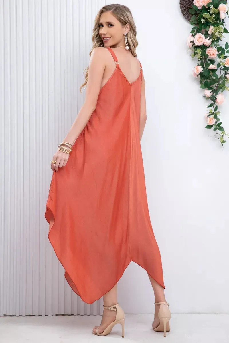 VESTIDO LARGO ASIMETRICO VERANO, MAXI VESTIDO. PREMIUM 305 - 3
