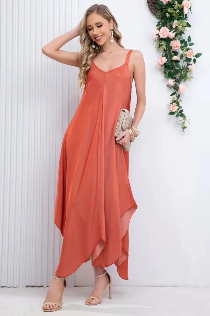 VESTIDO LARGO ASIMETRICO VERANO, MAXI VESTIDO. PREMIUM 305 - 4