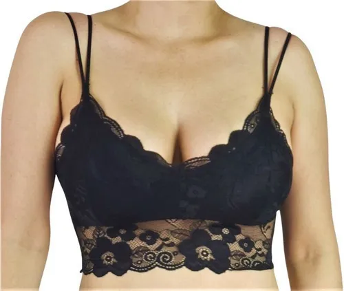 BRALET. TOP ELASTICADO MUJER. SOSTEN PETO SUJETOR ENCAJE 605 - 1