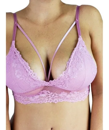 BRALET. TOP ELASTICADO MUJER. SOSTEN PETO SUJETOR ENCAJE 605 - 1