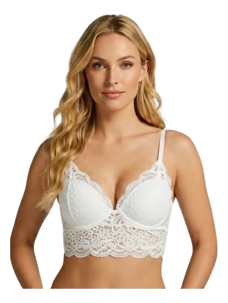 BRALET. TOP ELASTICADO MUJER. SOSTEN PETO SUJETADOR ENCAJE 168 - 1