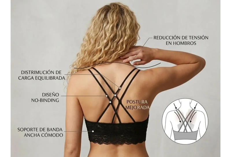 BRALET. TOP ELASTICADO MUJER. SOSTEN PETO SUJETADOR ENCAJE 168 - 5