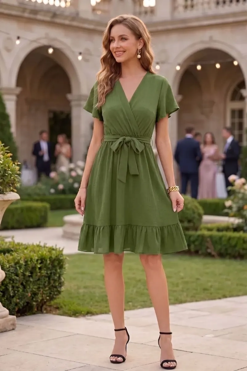 VESTIDO CORTO PRIMAVERA VERANO MUJER EXCELENTE CALIDAD 284 - 1