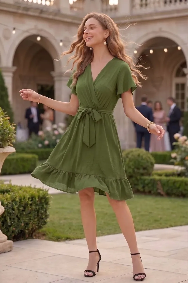 VESTIDO CORTO PRIMAVERA VERANO MUJER EXCELENTE CALIDAD 284 - 2