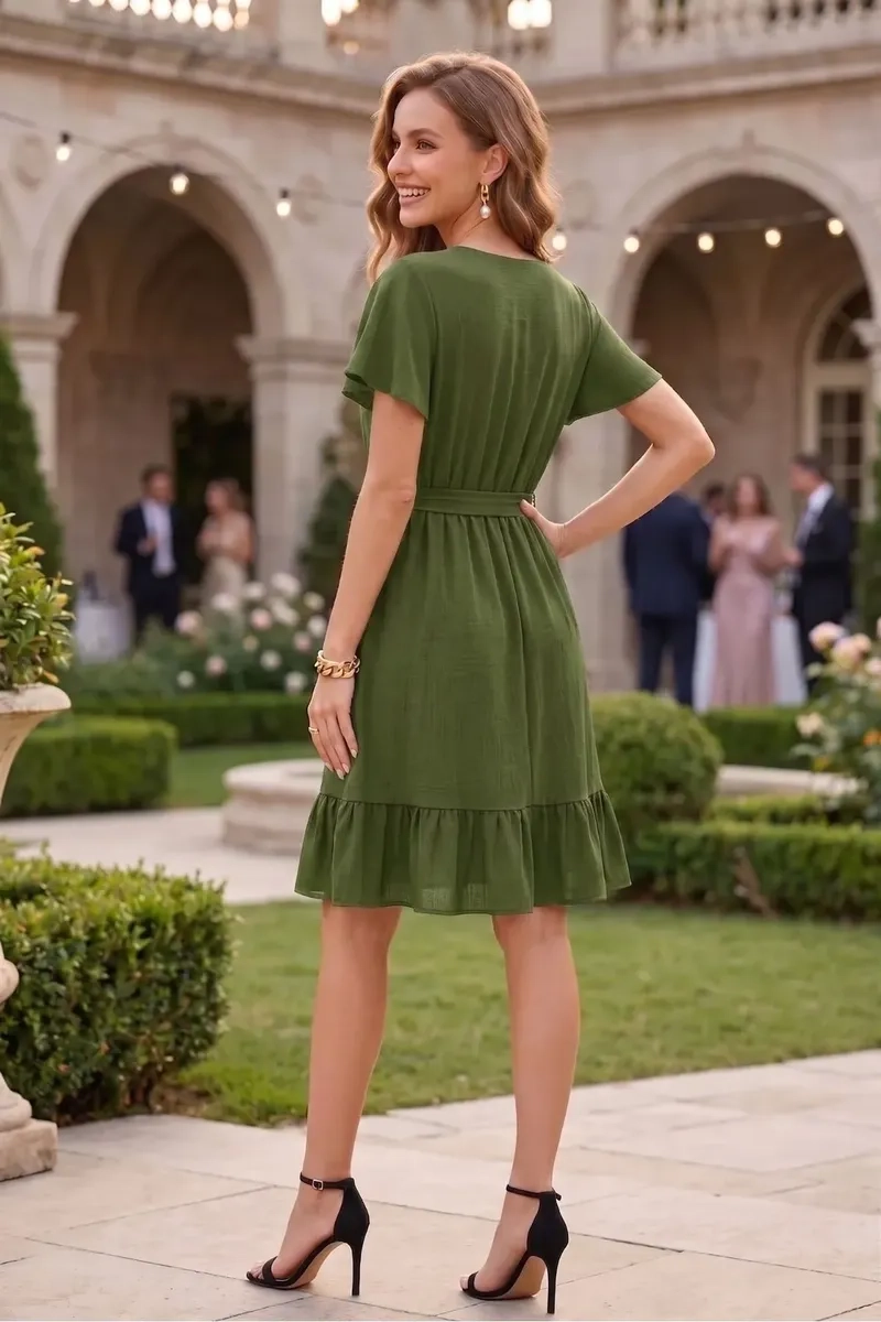 VESTIDO CORTO PRIMAVERA VERANO MUJER EXCELENTE CALIDAD 284 - 5