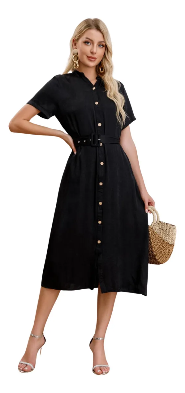 VESTIDO LARGO PRIMAVERA MUJER LISO. TIPO JEANS 3323 - 1