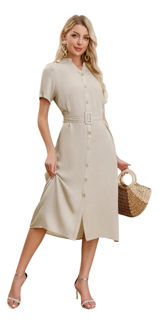 VESTIDO LARGO PRIMAVERA MUJER LISO. TIPO JEANS 3323 - 1