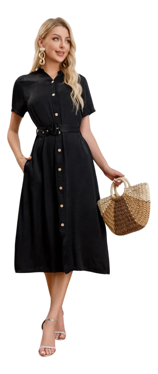 VESTIDO LARGO PRIMAVERA MUJER LISO. TIPO JEANS 3323 - 2
