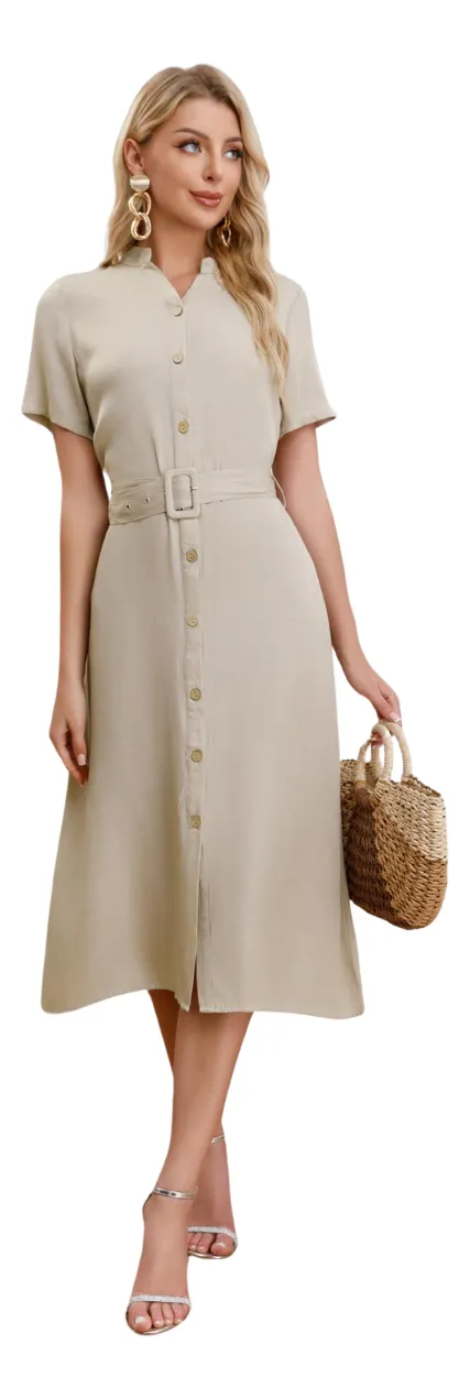 VESTIDO LARGO PRIMAVERA MUJER LISO. TIPO JEANS 3323 - 2