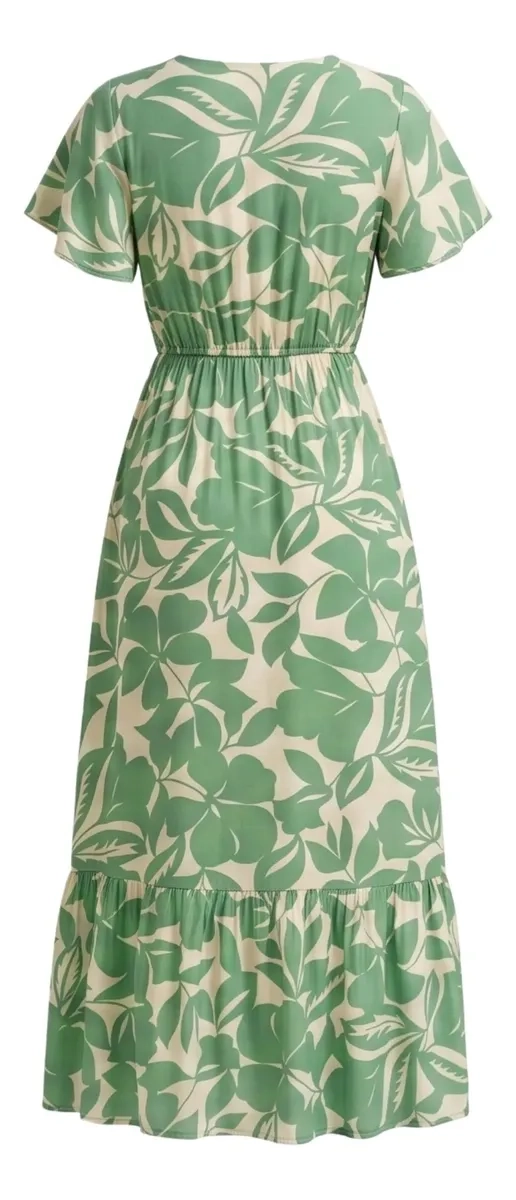 VESTIDO LARGO PRIMAVERA MUJER. ALGODON FLORES GRANDES. 3368 - 7